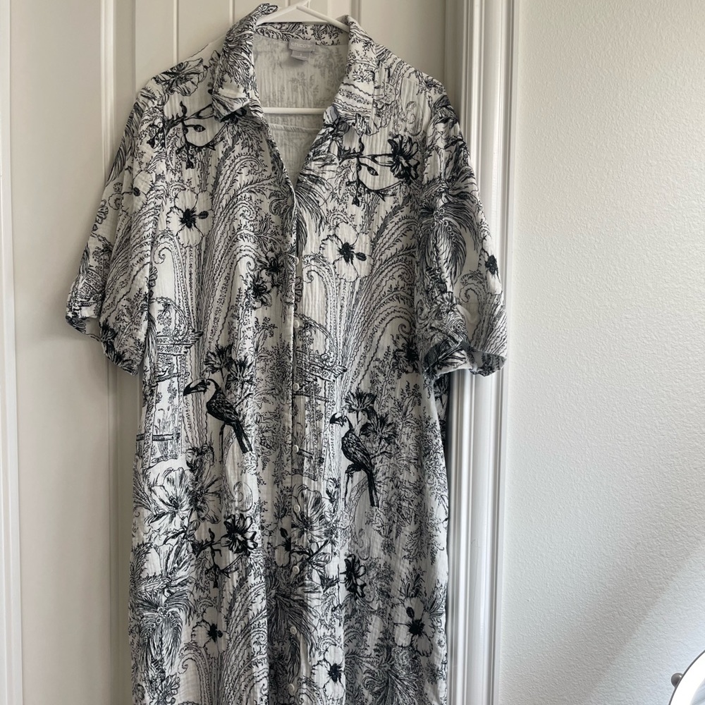 Chicos maxi black and white dress